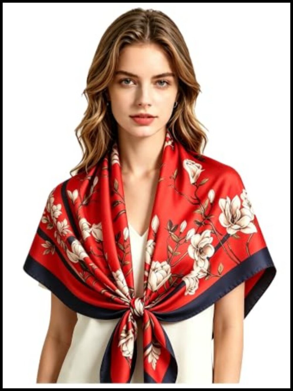 Large Square Satin Hair Scarf Bandana Wrap Sleep Neck Headband Lightweight 35"